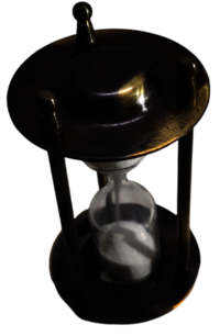 Antique Sand Timer - Metal, 2.5x1x2.5 Inches, Black & White | Designed For Home & Office Decoration, Customizable Timing Options