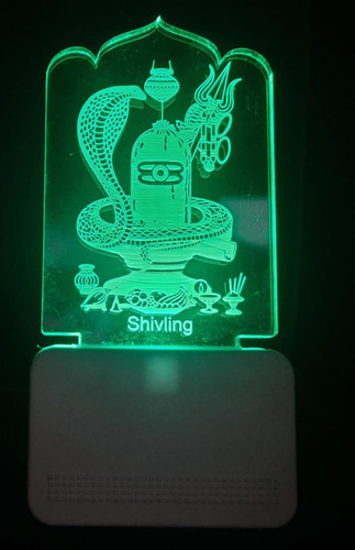 Soft Fiber Mop Cloth 3D Acrylic Shivling Night Lamp
