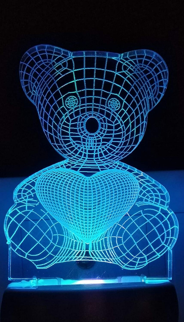 3D ACRYLIC TEDDY NIGHT LAMP