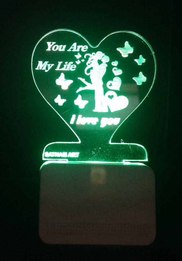 3D ACRYLIC YOU ARE MY LIFE NIGHT LAMP