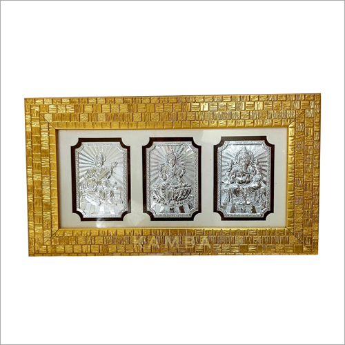 Silver Laxmi Ganesh Saraswati Frames By KAMBA ARTS