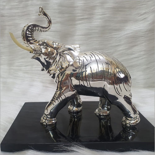 Silver Plated Trunk Up Elephant