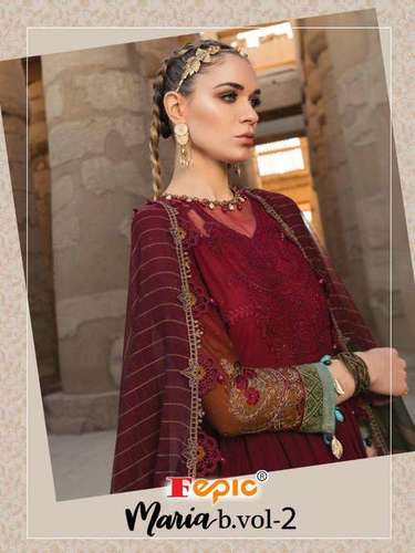 Fepic Rosemeen Maria B Vol 2 Heavy Rayon Printed With Work Pakistani Suit Catalog