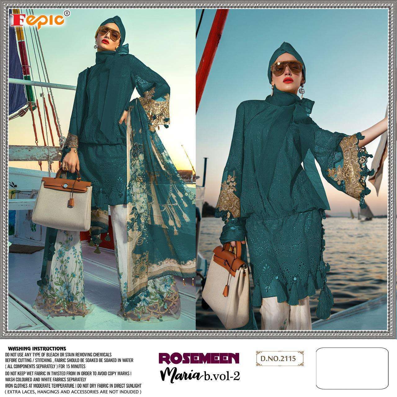 Fepic Rosemeen Maria B Vol 2 Heavy Rayon Printed With Work Pakistani Suit Catalog
