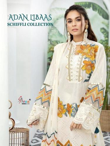 Shree Fabs Adan Libas Schiffli Pure Cotton Embroidered Pakistani Suit Catalog