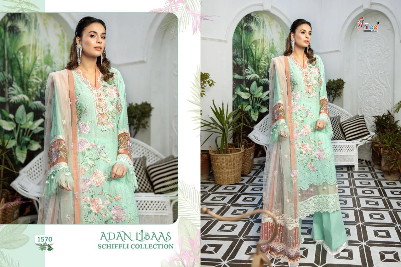 Shree Fabs Adan Libas Schiffli Pure Cotton Embroidered Pakistani Suit Catalog
