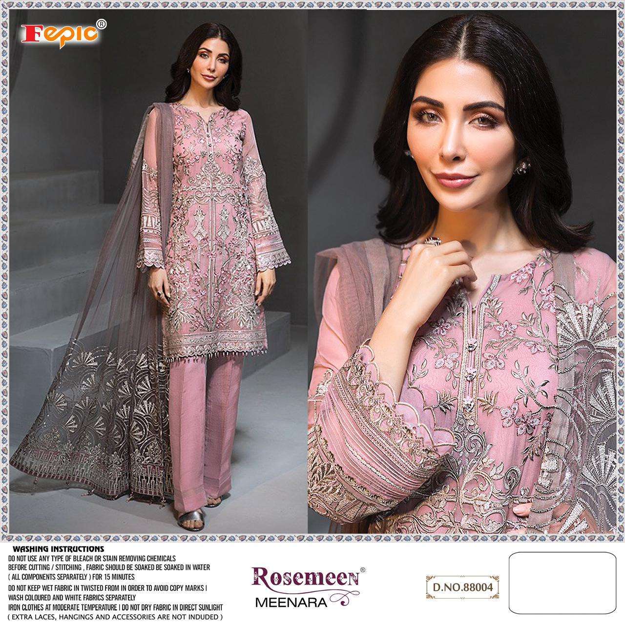 Fepic Rosemeen Meenara Gerogette And Organza Pakistani Style Suit Catalog