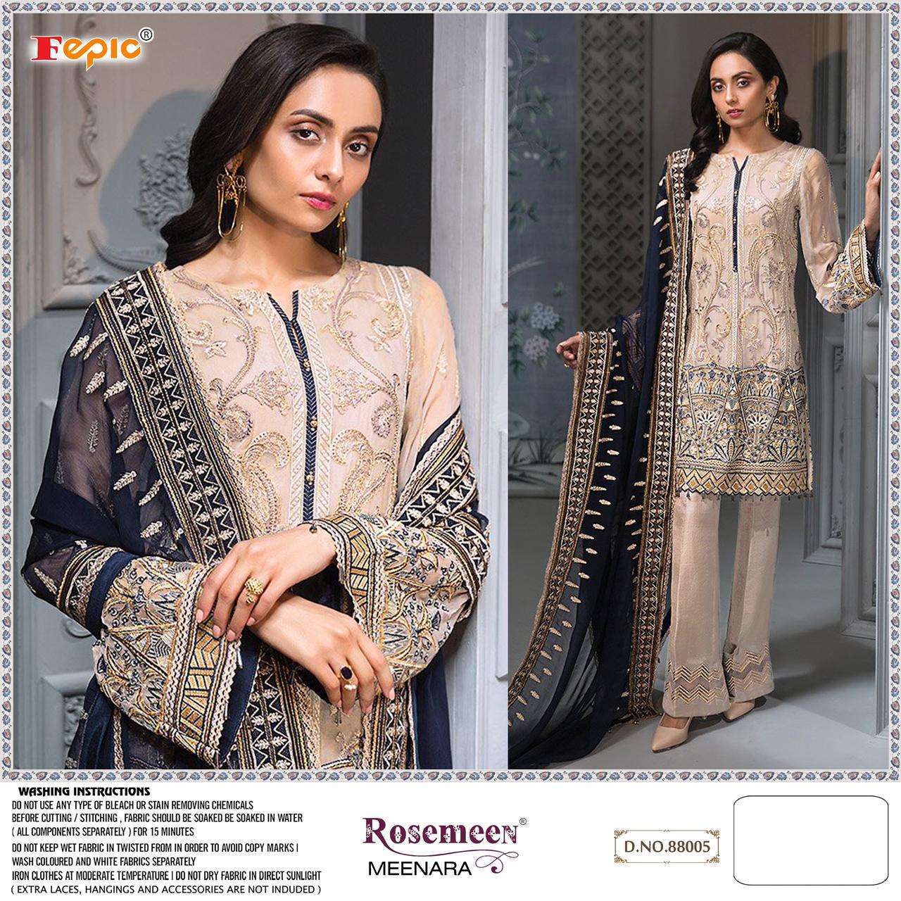 Fepic Rosemeen Meenara Gerogette And Organza Pakistani Style Suit Catalog