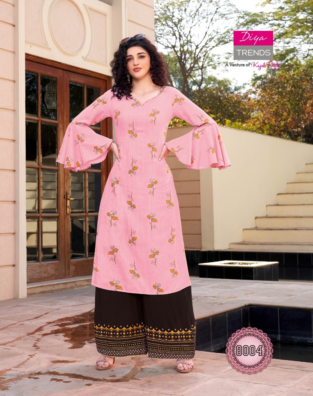Diya Trendz Bibas Vol 8 Rayon Cotton Kurti With Plazzo And Pant Catalog