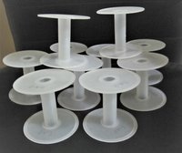 White Plastic Wire Spools Bobbin Roll A2 - Plastic Material, 2.5 Inch Size, White Color | Cylindrical Shape, Custom Designs Available