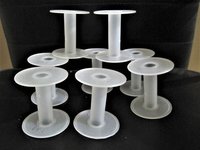 White Plastic Spools Empty Wire Spools Roll A1 - Plastic Material, 2.5 Inch Size, White Color | Cylindrical Shape For Versatile Use With Chains, Wires, Tapes, And Threads