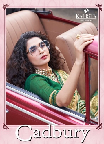 Kalista Cadbury Vichitra Silk Designer Saree Catalog