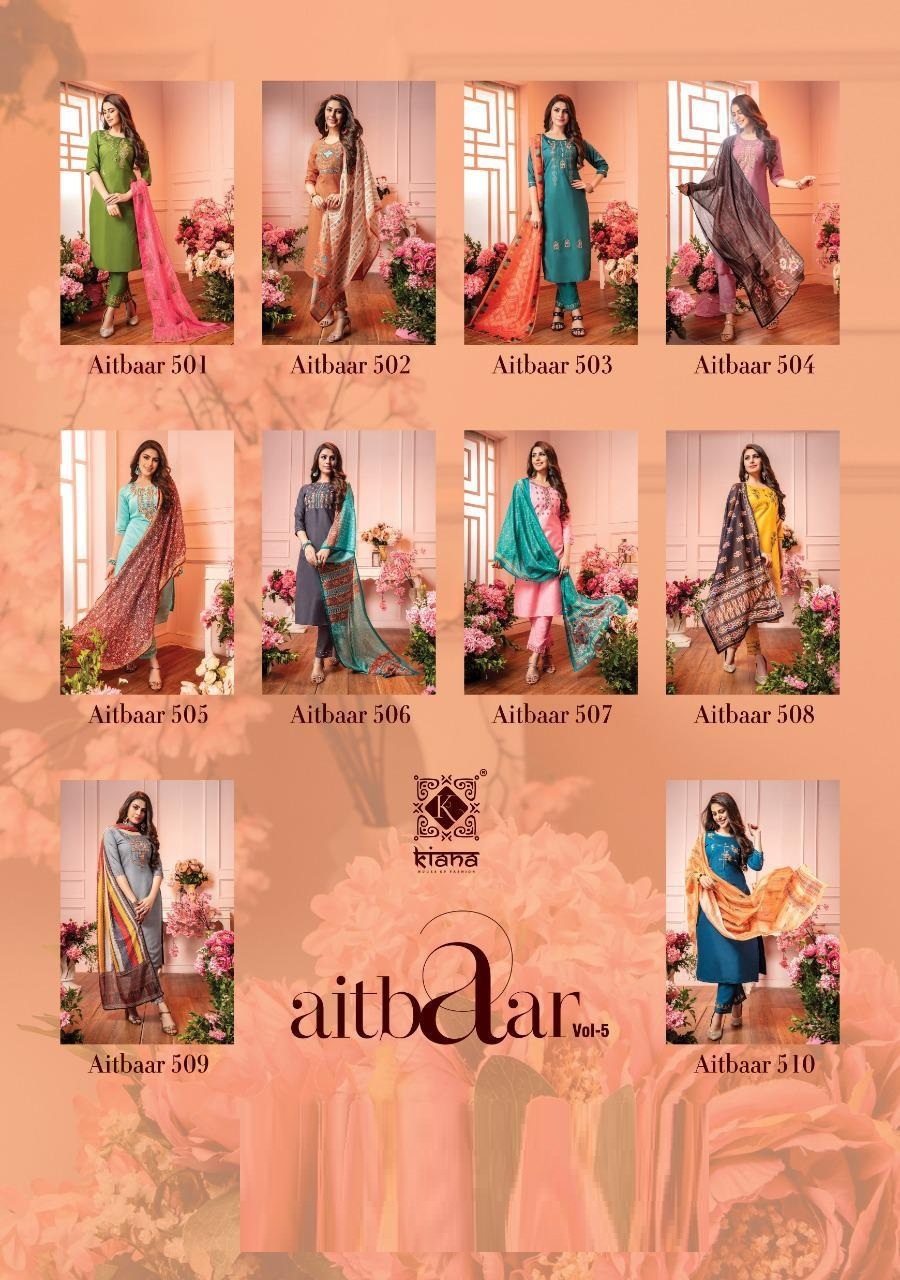 Kiana Aitbaar Vol 5 Chanderi Silk Readymade Suit Catalog