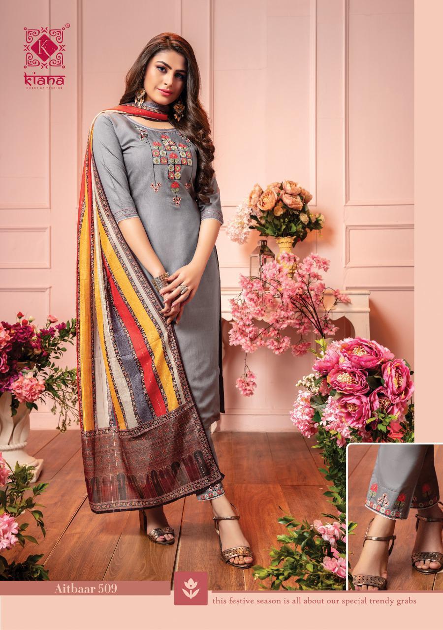 Kiana Aitbaar Vol 5 Chanderi Silk Readymade Suit Catalog