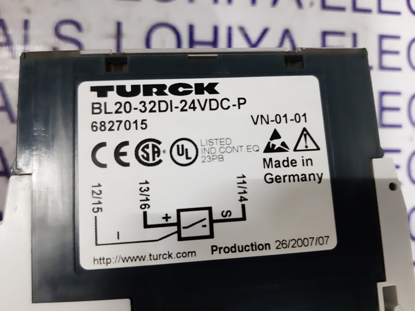 TURCK ELECTRONIC DIGITAL I/O MODULE BL20-32DI-24VDC-P