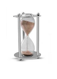 Brass Sand Timer Steel Polished - Metal, 4 Inch | Silver Finish, Customizable Timing Options, Elegant For Office And Home Decoration
