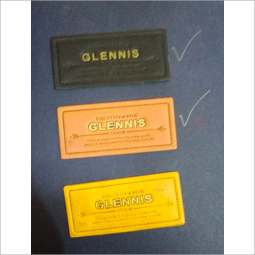 Ladies Denim PU Label Embossed And Print