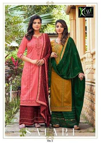 Kessi Safari Vol 3 Jam Silk With Embroidery Work Dress Material Catalog