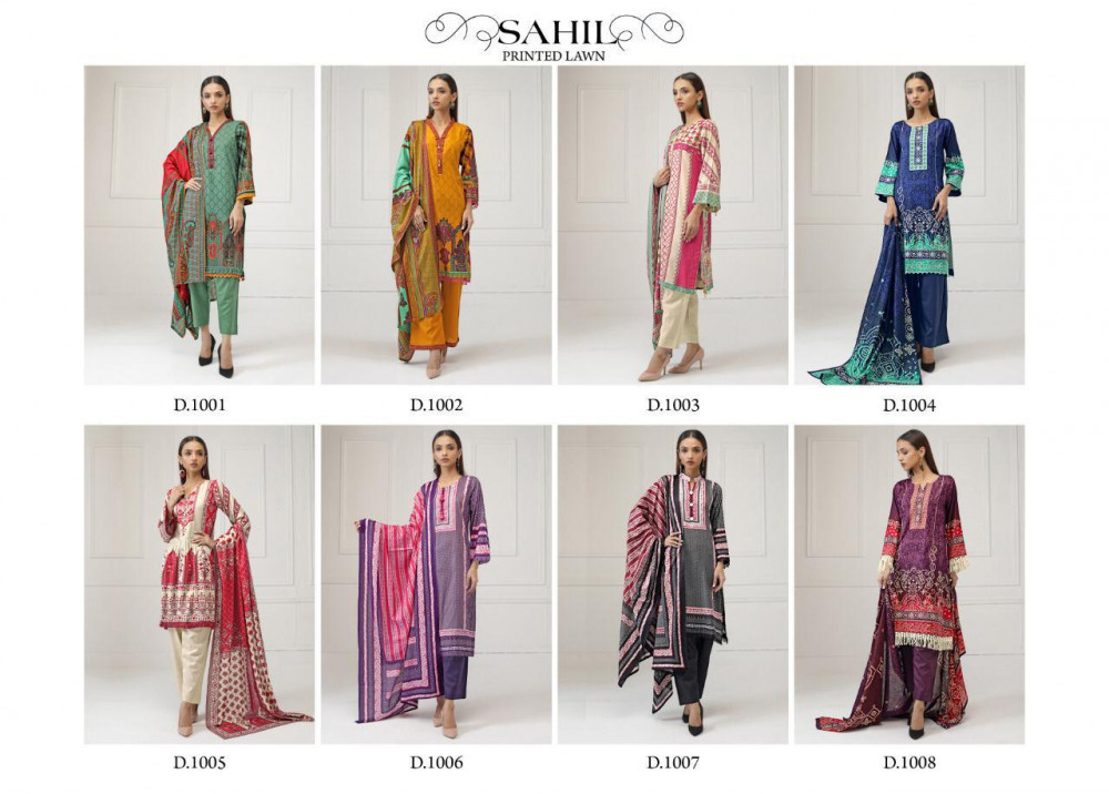Sahil Printed Lawn Karachi Print Pakistani Style Suits Catalog