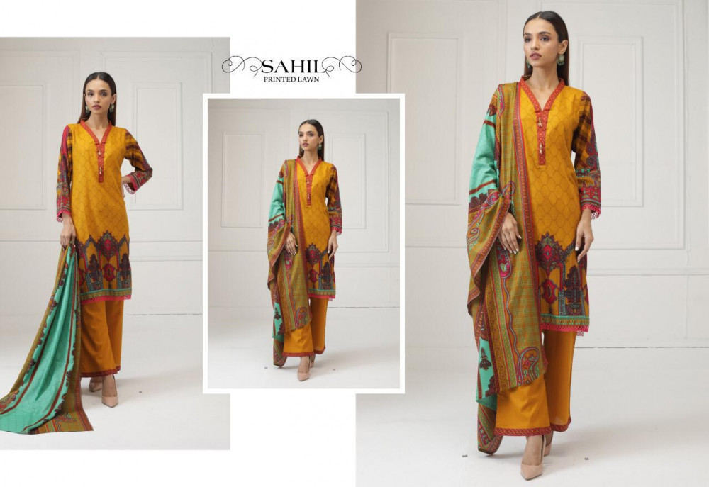 Sahil Printed Lawn Karachi Print Pakistani Style Suits Catalog