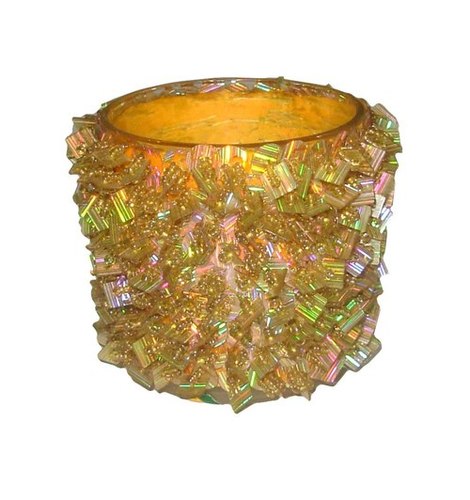 Glass And Beads Votive Candle Holder