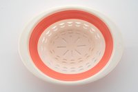 Round Collapsible Washing Up Bowl Silicone Strainer