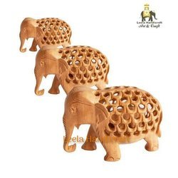 Well Finished Wooden Decorative Elephant Statue