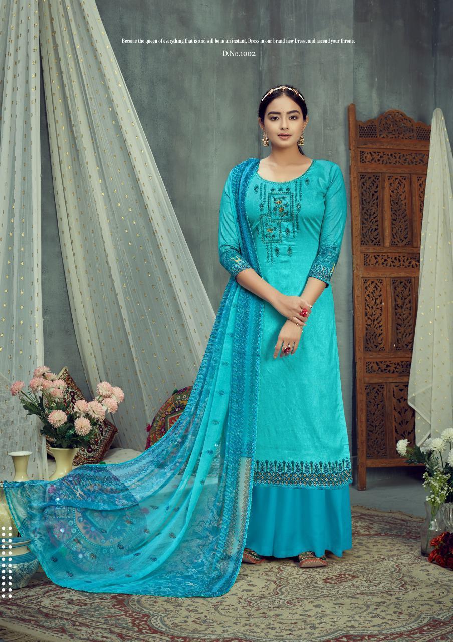 Roli Moli Sarina Pure Glace Cotton With Embroidery Work Dress Material Catalog