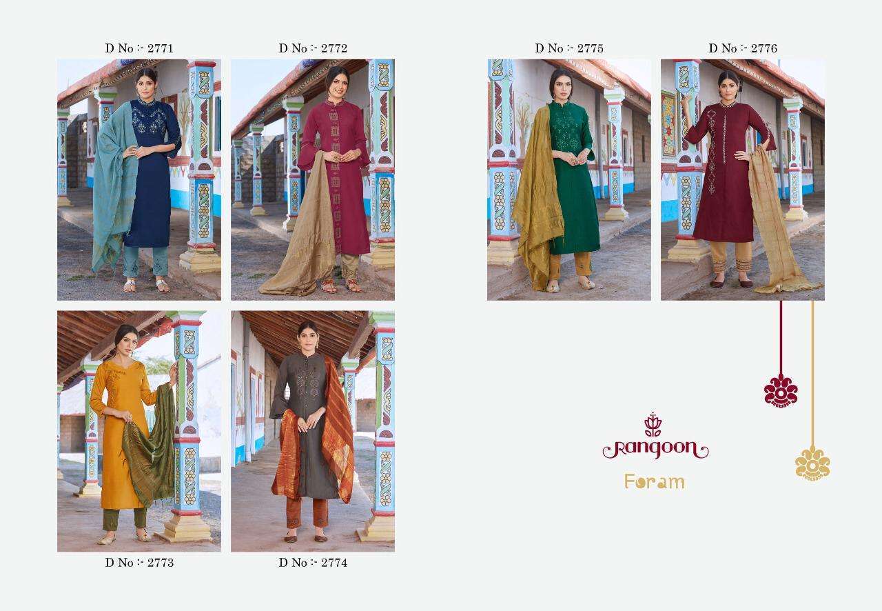 Rangoon Foram Chinon With Work Readymade Salwar Suit Catalog