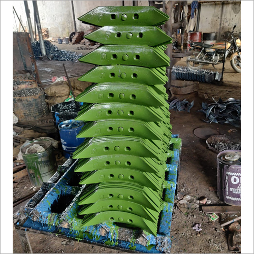 Tiller Shovels - Rigid Tyne, Iron Material, 8 mm Thickness, Green Coating | Rotavator Shovel, Born Steel, High Carbon, 1 kg Weight