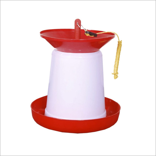 Plastic Jumbo Feeder - 11 kg Capacity | Red & White Plastic Design, Ideal for Efficient Feeding