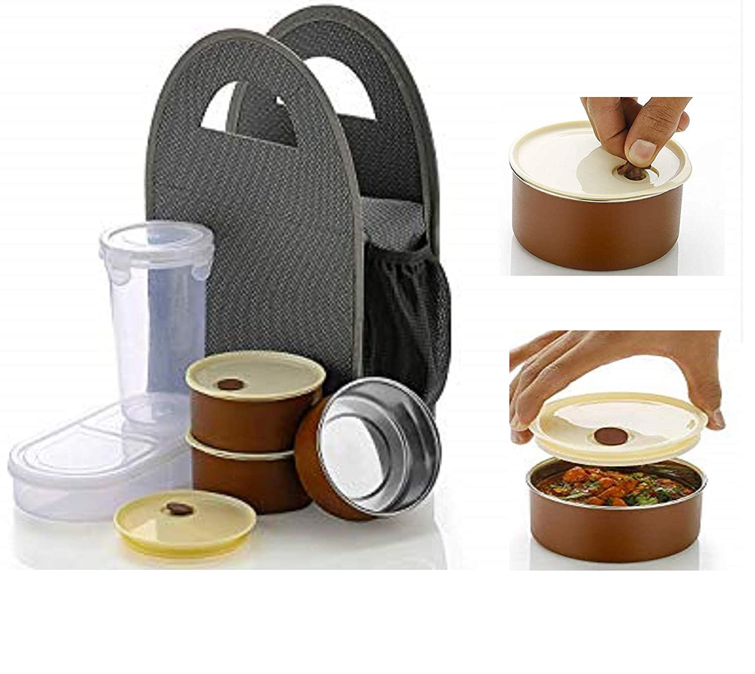 Lunch Box Set With Round Bag