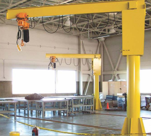 Floor mounted jib cranes