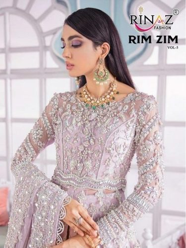 Rinaz Fashion Rim Zim Vol 5 Butterfly Net With Work Pakistani Suit Catalog