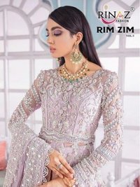 Multi Color Rinaz Fashion Rim Zim Vol 5 Butterfly Net With Work Pakistani Suit Catalog