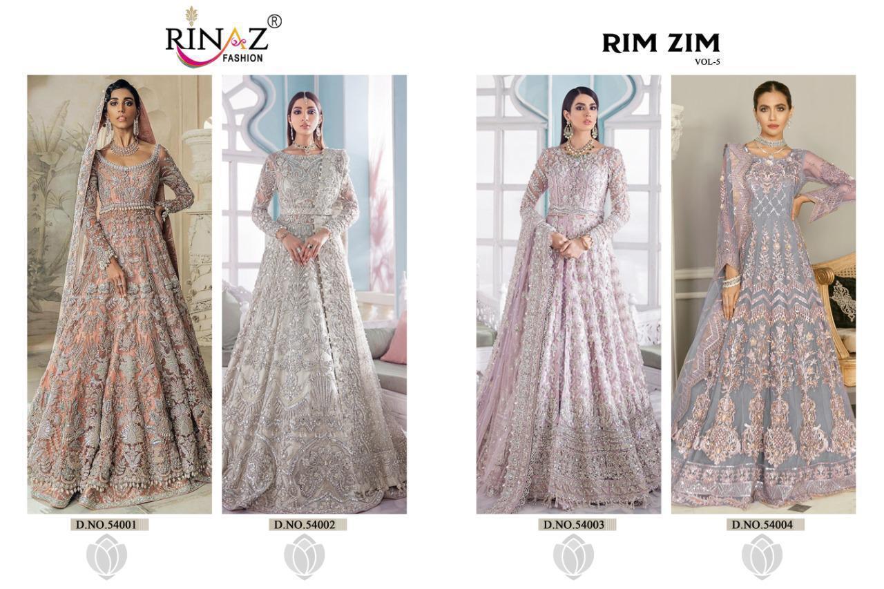 Rinaz Fashion Rim Zim Vol 5 Butterfly Net With Work Pakistani Suit Catalog