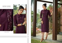 Kalaroop Cloud Lining Silk With Fancy Handwork Kurti Catalog