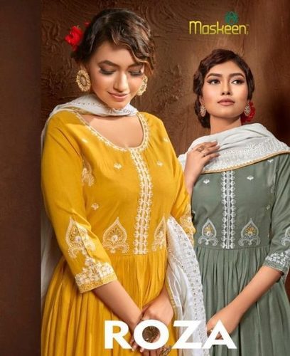 Maskeen Roza Rayon With Embroidery Work Readymade Suit Catalog