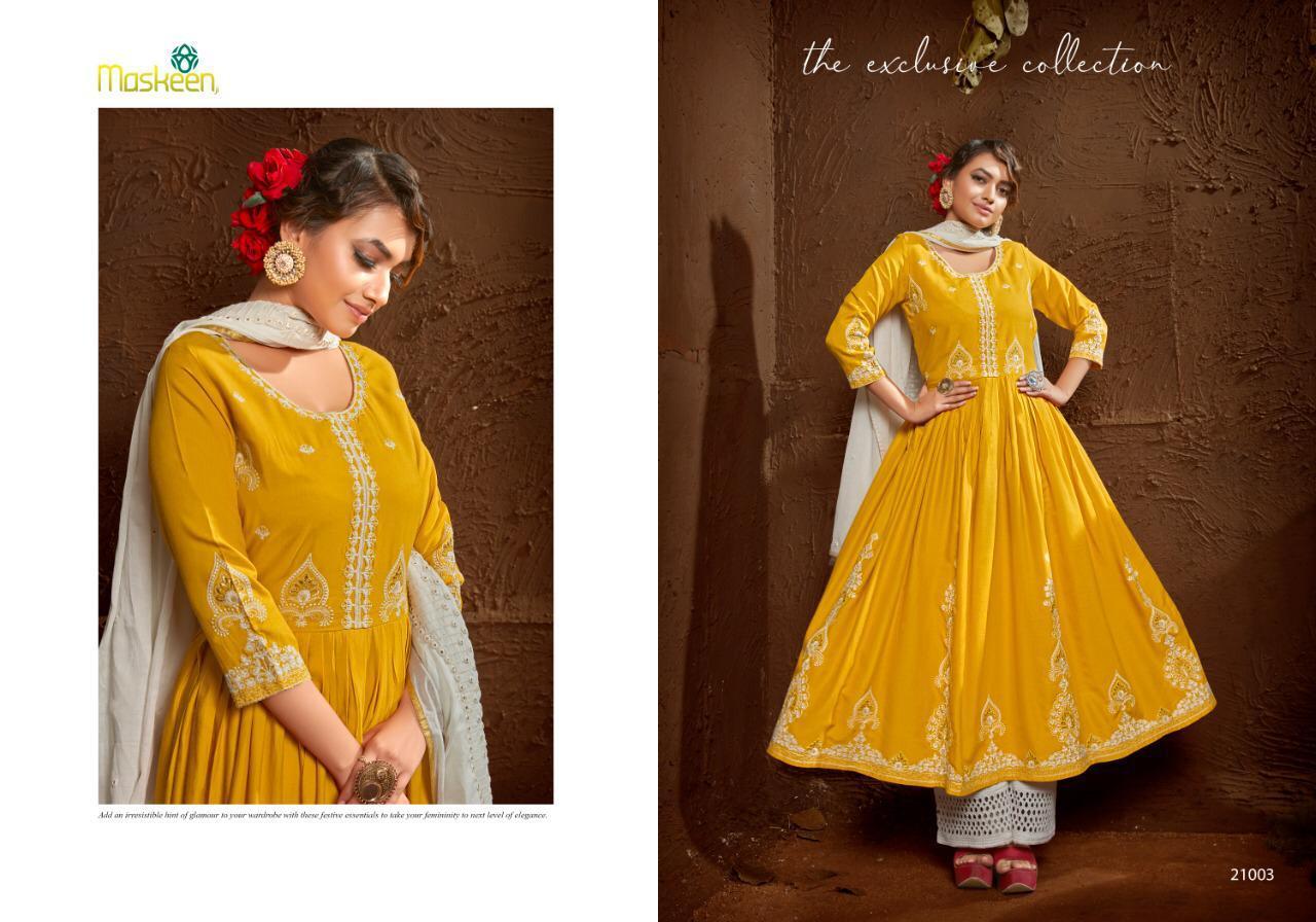 Maskeen Roza Rayon With Embroidery Work Readymade Suit Catalog