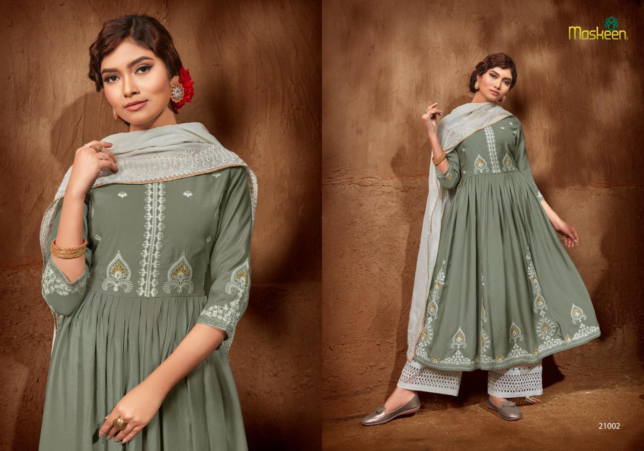 Maskeen Roza Rayon With Embroidery Work Readymade Suit Catalog