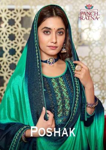 Panch Ratna Poshak Jam Silk With Work Dress Material Catalog