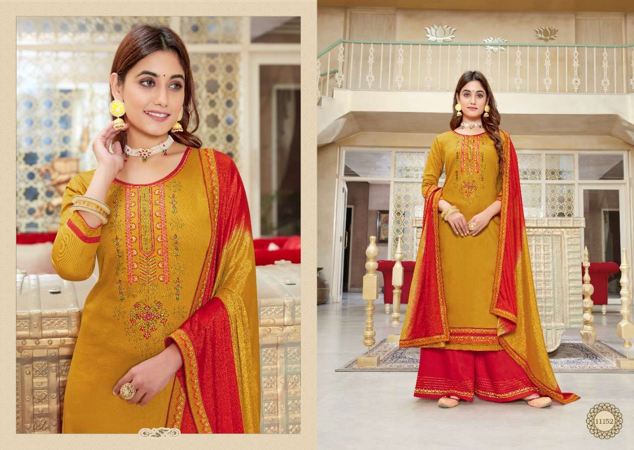 Panch Ratna Poshak Jam Silk With Work Dress Material Catalog