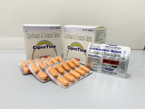 Ciprofloxacin Hydrochloride Eq. To Ciprofloxacin, Tinidazole