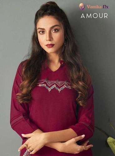 Vamika Nx Amour Viscose Slub Kurti With Pant Catalog