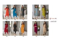 Vamika Nx Amour Viscose Slub Kurti With Pant Catalog