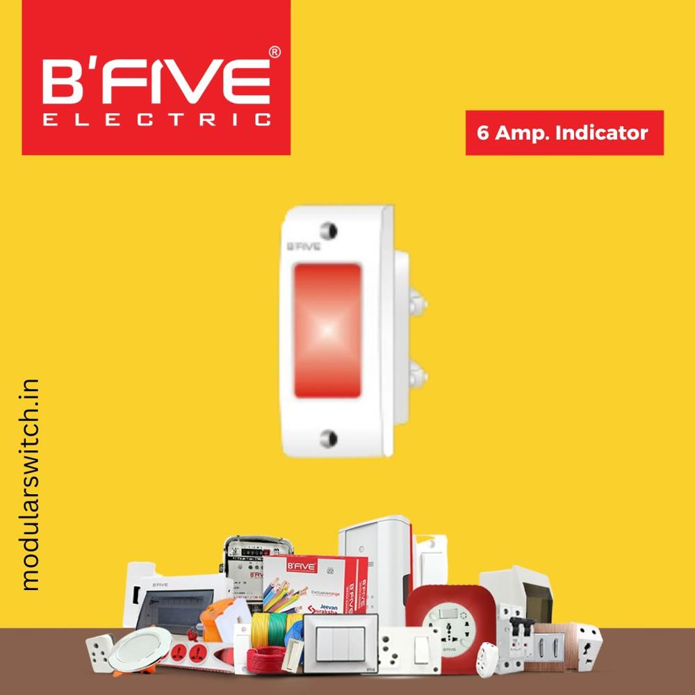 Modular Switches | 6 Amp. Indicator - Color: White