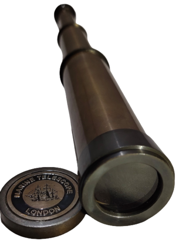 Antique Brass Telescope With Cap