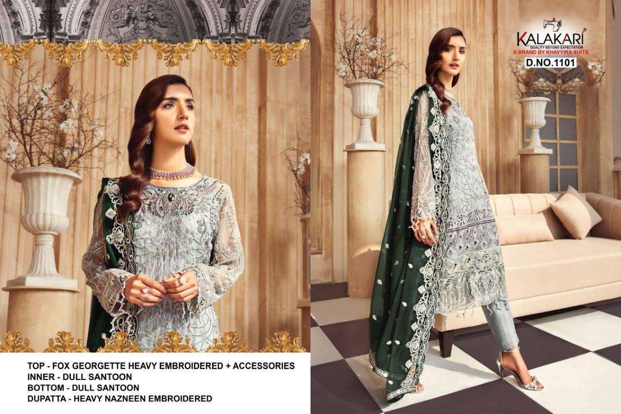 Khayyira Suits Zeenat Fox Georgette With Work Pakistani Suit Catalog