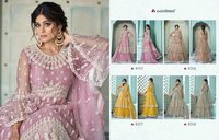 Aashirwad Creation Shaheen Butterfly Net With Full Embroidered Suit Catalog