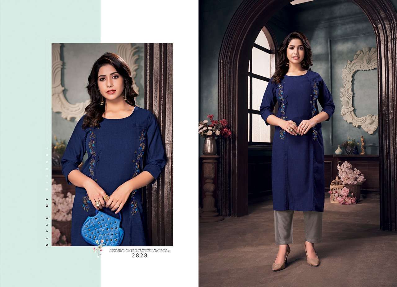 Rangoon Maria Pure Cotton Work Kurti With Pant Catalog